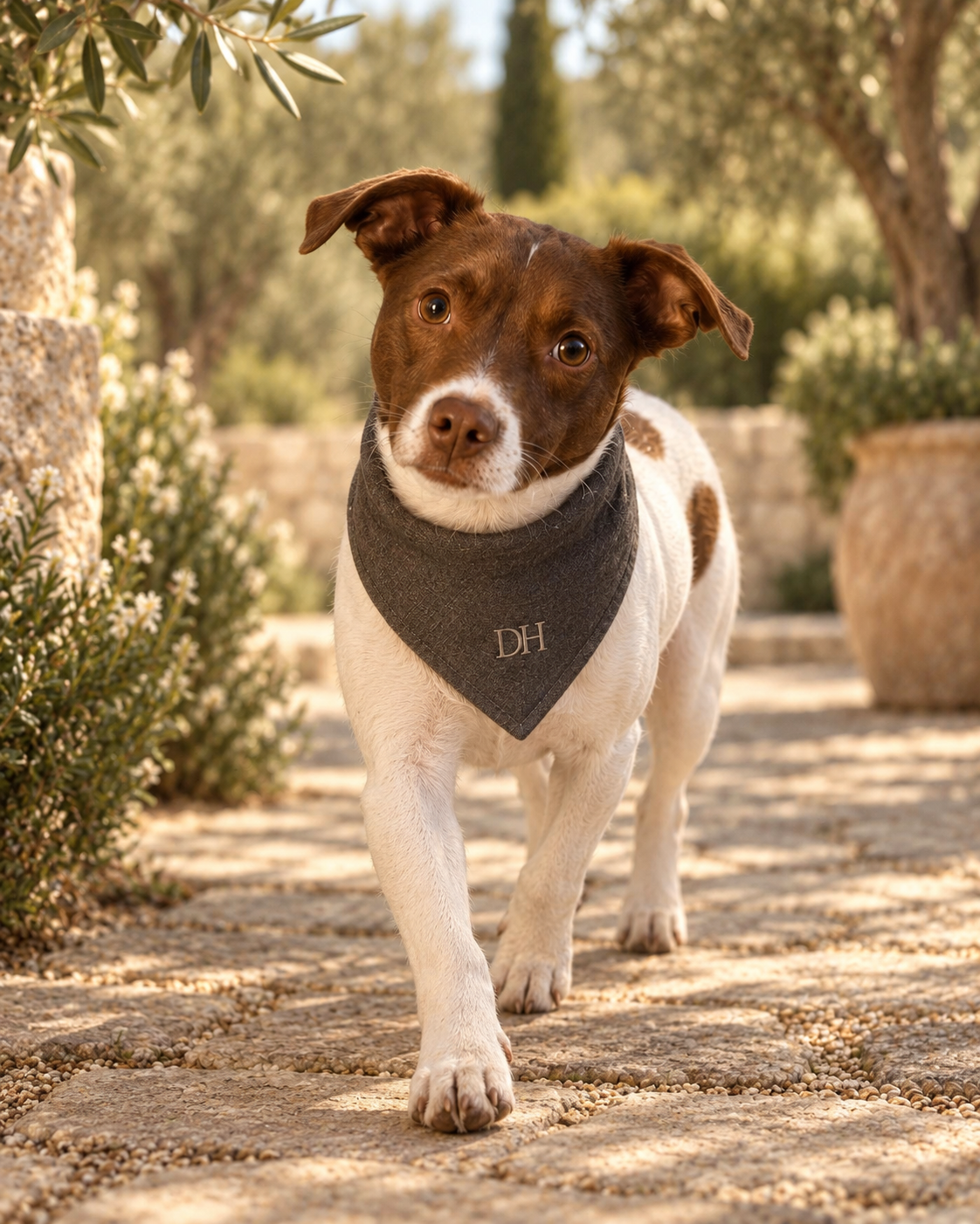 DEVON HALL Pet Bandana on Devon's dog — styling mockup 5