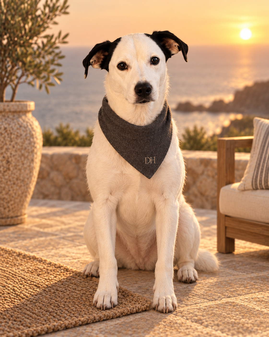 DEVON HALL Pet Bandana on Devon's dog — styling mockup 7