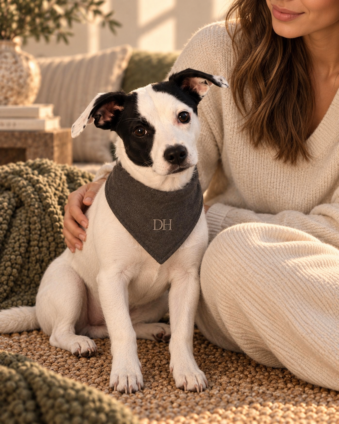 DEVON HALL Pet Bandana on Devon's dog — styling mockup 8
